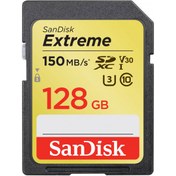 Resim SanDisk Extreme 128GB SDXC Card 150MB/s V30 UHS-I U3 Hafıza Kartı SDSDXV5-128G-GNCIN SDSDXV5-128G-GNCIN