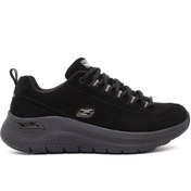 Resim Skechers Kadın Siyah Arch Fit Bağcıklı Kalın Tabanlı Sneaker Derimod