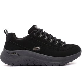 Resim Skechers Kadın Siyah Arch Fit Bağcıklı Kalın Tabanlı Sneaker 