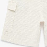 Resim Koton Cep Detaylı Pamuk Karışımlı Beli Lastikli Kargo Şort Ekru 6skb40052tk Ekru 