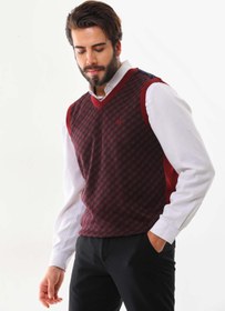 Resim Pelikan Erkek V Yaka Desenli Süveter 7623 Kiremit 