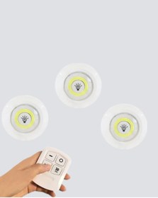 Resim Kablosuz Gün Işığı 3 Lü Led Spot Lamba Kumandalı Renkli 
