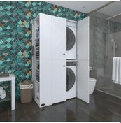 Resim Kenzlife Çamaşır-Kurutma Makinesi Dolabı Kapaklı Foka Sol Byz 180*090*60 Banyo Arkalıksız Çok Renkli 
