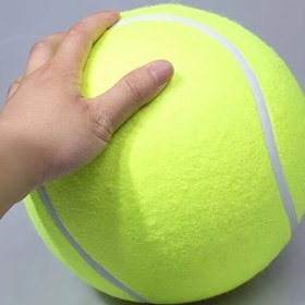 Resim Büyük köpekler için 24 cm dev tenis topu - Dayanıklı, etkileşimli köpek oyuncağı, eğitim ve oyun için, pil gerektirmez. 