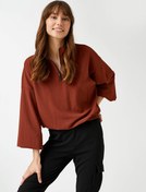 Resim Yakası Fermuarlı Sweatshirt Dokulu 