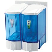 Resim Omnisoft PLX 3564-1 Mini Sıvı Sabun Dispenseri Çiftli 250 ml Şeffaf Mavi 