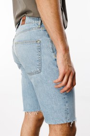 Resim DT10720 - Straight Fit Kesik Paça Açık İndigo Erkek Jean Şort - 34 