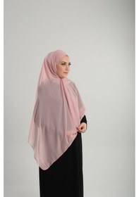 Resim Hürrem Bone Pudra Pratik Hazır Geçmeli Bone Şal Şifon Çapraz 2001 06 Pudra 