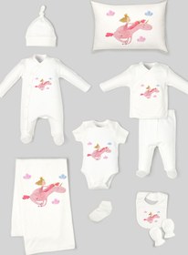 Resim Tuğba Kuğu Organik 10'lu Interlok Hastane Çıkışı - For Baby Serisi - Prensesle Uçan Unicorn 