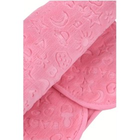 Resim Pembe Bebek Çocuk Battaniyesi Kabartmalı Yumuşak İnce Mevsimlik 90 x 110 CM Örtü Pembe 