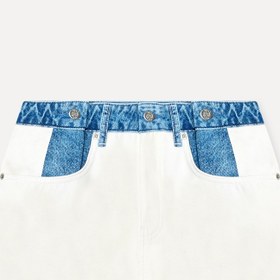 Resim Mudo Kadın Beyaz Renk Bloklu Comfort Fit Şort 