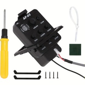 Resim AF-03 Siyah Plastik Halk Gitarı Pickup, Çift Sonlu Tornavida ile - Ayarlanabilir Ses, Bas, Orta, Treble Kontrolleri, Mikrofon Girişi, 2.1mm Jack, Ev ve Stüdyo Kullanımı için Taşınabilir Gitar Ayarları, Gitar Pickup | Ayarlanabilir Ses Kontrolü | Kompakt Tasarım 