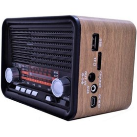 Resim Genel Markalar Resmi Distribütör Garantili Nns Ns-1537bt Şarjlı Nostaljik Radyo Retro Ahşap Mp3 Çalar Kahverengi 2 