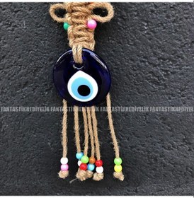 Resim Baykuş Seramik Nazar Boncuk Bahçe Balkon Kapı Duvar Süs Sarkaç 