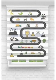 Resim Perdecizade Enxboy Yol Dijital Baskili Zebra Perde-cocuk Odasi-stor Perde Pz-301 Renkli 