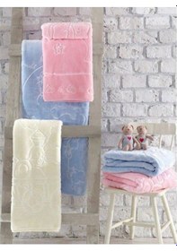 Resim Bahar Kutulu Bebek Peluş Battaniye Pembe 
