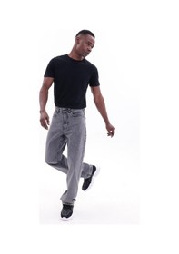 Resim Freemen Erkek Baggy Bol Kesim Kot Pantolon Gri 