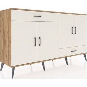 Resim Hyperion Konsol 5 Raflı 2 Çekmeceli 4 Kapaklı 176x44x99 Çam-aytaş Çam-aytaşı 