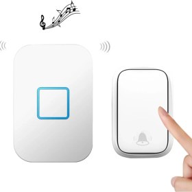 Resim Monozone Kapı Zili 1buton 1ALICI Su Geçirmez Beyaz Kablosuz Pil Gerektirmez Kapı Zili 