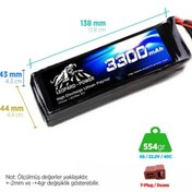 Resim Leopard Power 3300 Mah 22.2v 6s 40c Lityum Polimer Lipo Batarya Pil T Plug 