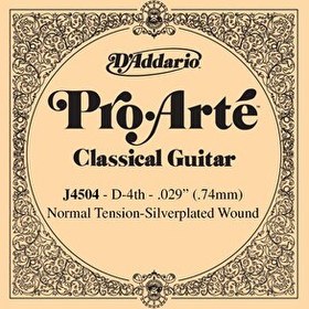 Resim D'Addario J4504 D-(RE) Naylon Gümüş Sarım Klasik Tek Tel 
