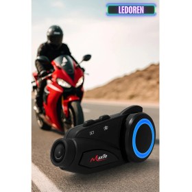 Resim L'edoren Maxto M3 Intercom 360 Derece Dönen Kask Klipsli Kameralı Motosiklet Kask Intercomu 