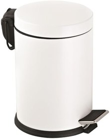 Resim Premium Serisi 3 Litre Hacimli Paslanmaz Banyo-Mutfak Pedallı Çöp Kovası Beyaz 