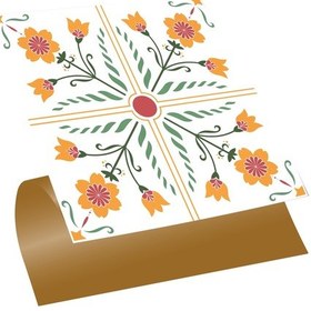 Resim Tink Kendinden Yapışkanlı Portakal Çiçeği Desenli Pvc Karo 30x30 Cm 