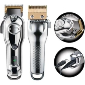 Resim Aprilla Ahc-5050 Titanium Pro Su Geçirmez Islak Kuru Tıraş Makinesi Gri Renkli 