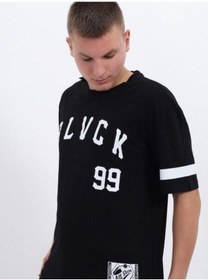 Resim Çocuk Harf Baskılı Tshirt-14613 SIYAH 