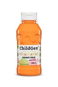 Resim ChildGen Süper 350 ML Turuncu Yıkanabilir Parmak Boya 