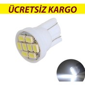 Resim T10 Led Dipsiz W5W 8 Ledli Beyaz Park Tavan Plaka Ampülü 10-Beyaz Sisa