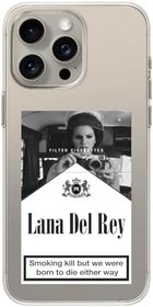 Resim Manitoba iPhone 15 Pro Uyumlu Lana Del Rey Tasarımlı Şeffaf Telefon Kılıfı, Silikon, Çok Renkli 