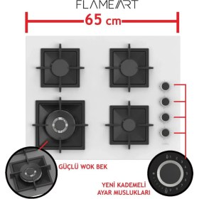 Resim Ferre ve Afm Tech Markalı/NeS 2'li 6+1 Turbolu Beyaz Ankastre Fırın+ Ocak (SC406-WFA Wok + FM7601) 