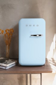 Resim Smeg 50'S Style Retro Pastel Mavi Mini Buzdolabı FAB5LPB5 Sol Kapı 
