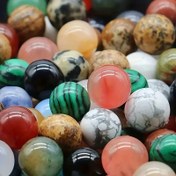 Resim 100 adet Doğal Taş Boncuklar 8mm Yuvarlak Delikli Takı Yapımı için Gevşek Boncuklar - Karışık Mermer, Benekli & Çatlak Toprak Tonları Değerli Taşlar, Kolyeler, Bilezikler, Küpeler, El Yapımı Aksesuarlar için Malzemeler, Cilalı Yüzey 