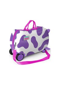 Resim Coral High Kids Mor İnek Desenli Otur-çek Çocuk Valizi 16359 Beyaz - Mor 