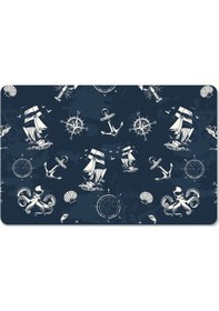 Resim Dijital Baskılı Kapı Önü Paspas Ev İçi Ve Dışı İçin Banyo Lavabo Balkon Mutfak İçin Ve Yıkanabilir Lacivert 