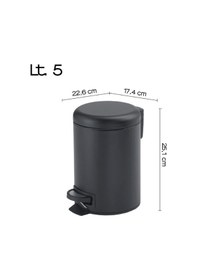 Resim Çöp Kovası, Pedallı, Soft, 3lt - Mat Siyah Mat Beyaz 