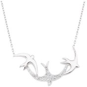 Resim Gümüş Kırlangıç ve Yavruları Kolye G880Klr3 Altınsepeti 