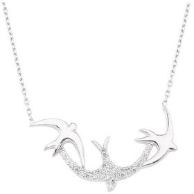 Resim Gümüş Kırlangıç ve Yavruları Kolye G880Klr3 Altınsepeti 