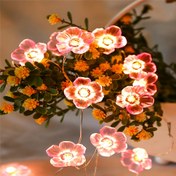 Resim 1 adet LED Pembe Kiraz Çiçeği Işıklı Dize, Oturma Odası Koridor Yatak Odası Mutfak İç Dekorasyon Işığı için Uygun, Pembe Çiçek Peri Lambası, Pil ile Çalışan, Bahar Ev Dekoru, Noel için En İyisi 