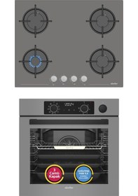 Resim Simfer Steam Master 8246 + 3656 2'li Ankastre Set Gri 