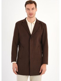 Resim Chill Kahverengi Erkek Kaşe Kaban Kahverengi 