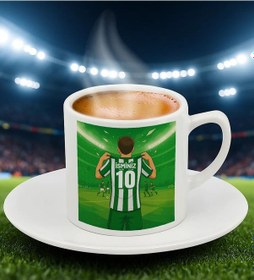 Resim Bk Gift Kişiye Özel Yeşil-beyaz Forma Tasarımlı Türk Kahvesi Fincanı, Arkadaşa Hediye, Sevgiliye Hediye, Taraftar Hediyesi Kobitmeyencom34750 Bk Gift 