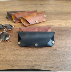 Resim Sumerian Leather Craft Deri Gözlük Kılıfı Siyah 