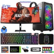 Resim Xaser Delux X115 R7-5700X 32 GB 512 GB M.2 NVMe SSD 8 GB RTX4060 Ti 34" Free Dos Masaüstü Oyuncu Bilgisayarı 