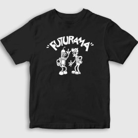 Resim Presmono Unisex Çocuk Siyah Fry And Bender Futurama T-Shirt 
