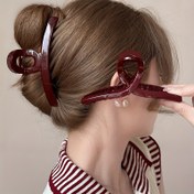 Resim 2'li Anker Kırmızı Saç Tırnak Klips, Elegant Fransız Stili, Büyük Kapasite, Plastik, Düz Renk, Dikdörtgen Şekil, Güzellik ve Kişisel Bakım için Saç Stil Aksesuarları 