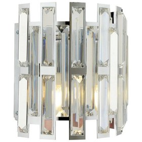 Resim Gallıano Krom Kaplamalı Kristal Taşlı Duvar Lambası Yatak Odası-Yatak Başı-Salon için Aplik Siyah 